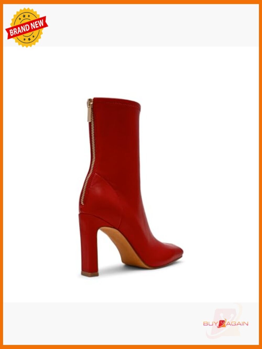 Mid Calf Boots Block Heel Zip Closure Polyurethane Fall Fashion - Picture 7 of 7